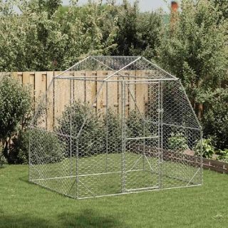 vidaXL Poulailler 2,5x2x2,25 m acier galvanisé