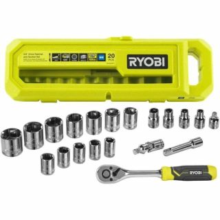 Ryobi jeu de clés mixtes et douilles - 20 pièces