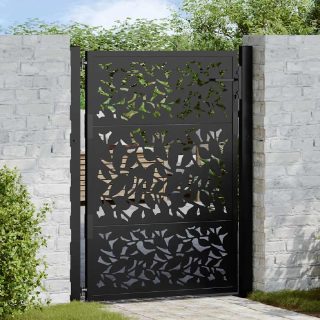 VIDAXL Portail de jardin acier noir 105x130 cm