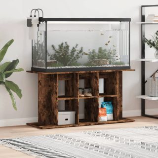 vidaXL Support aquarium bois d'ingénierie chêne fumé