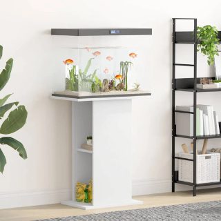 vidaXL Support aquarium bois d'ingénierie blanc