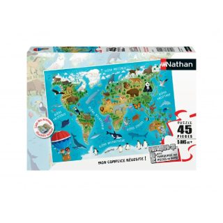 Ravensburger Puzzle carte du monde des animaux - 45 pièces