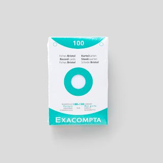 Exacompta 100 fiches bristol perforées, 10x15cm