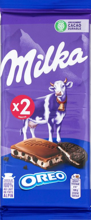 Milka tablette chocolat au lait éclats d'oreo 2x100g