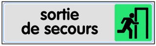 Plaquette de porte ''Sortie de secours'' plexiglas 170 x 45 mm NOVAP 4033624