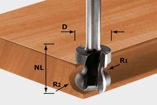 Fraise pour poignée moulurée HW S8 D22/16/R2,5+6 FESTOOL 491140