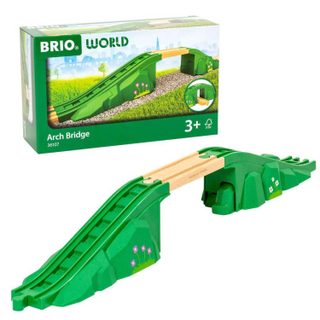 Brio Pont Arche modulaire World 36107 en bois de hêtre, 3 pièces, extension rail, décor floral