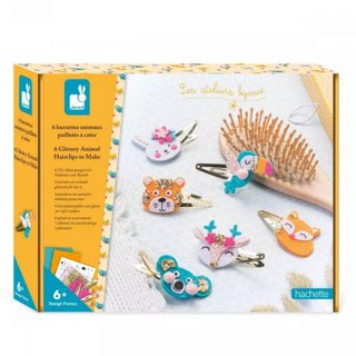 Atelier bijoux : 6 Barrettes Animaux Pailletés à Créer - Juratoys - Janod