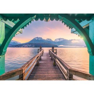 Ravensburger Puzzle 1000 pièces Romantic Pier au lac d'Annecy Paysage Noir 70 x 50 cm