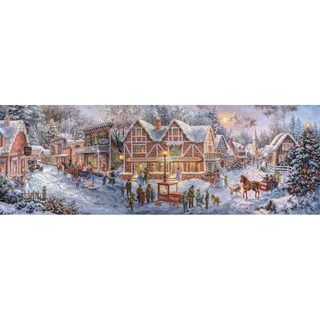Puzzle 1000 pièces panoramique : Préparation pour noël - Clementoni - Puzzles
