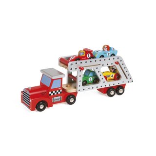Camion transporteur 4 voitures Story Racing - Juratoys - Janod