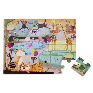 Puzzle tactile 20 pièces : Une journée au zoo - Juratoys - Janod