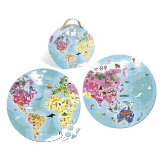 Puzzle 208 pièces rond : Valisette Planète bleue - Juratoys - Janod