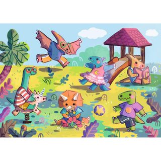 Puzzle Géant 24 pièces : La récréation des dinosaures - Ravensburger - France