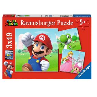 Ravensburger Puzzles 3x49 pieces Super Mario, Puzzle Enfant, Des 5 ans, 05186