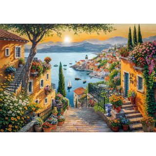 Puzzle Compact 1500 pièces : Les marches du port - Clementoni - Puzzles