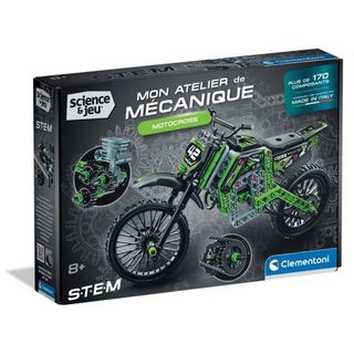 Clementoni Maquette moto Motocross Xtrem Plus de 170 pièces avec mécanisme fonctionnel