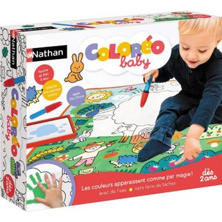 Nathan Tapis d'activités Coloréo Baby 70x70 cm avec stylo à eau et plateau réutilisable
