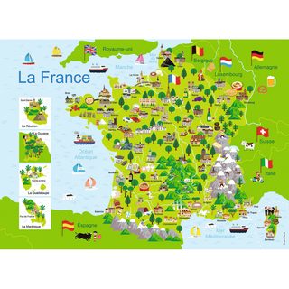 Puzzle 100 pièces : Carte de France - Ravensburger - Nathan