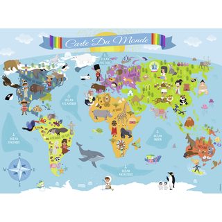 Puzzle 150 pièces : Carte du monde - Ravensburger - Nathan