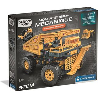 Clementoni Mon Atelier Mécanique 2-en-1 Camion Minier Stem 52987 320 pièces