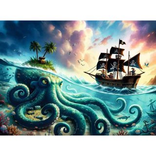 Puzzle 100 pièces XXL : Le trésor du kraken - Ravensburger - France