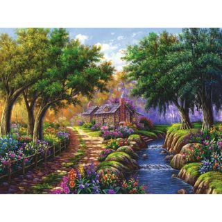 Puzzle 1500 pièces - Cottage au bord de la rivière - Ravensburger - France