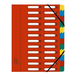 EXACOMPTA Trieur Harmonika, A4, 24 compartiments, rouge