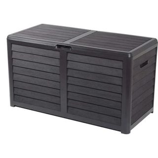 EDA C de jardin - BAYA - 420 L - Décor imitation bois - Utilisation Intérieure / Extérieure - avec Poignées