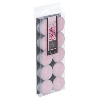 Comptoir de la Bougie - Lot de 10 Bougies Chauffe-Plat Parfumées 3,7cm Rose