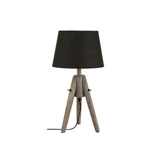 Atmosphera Lampe à Poser Bois Abat-jour 46cm