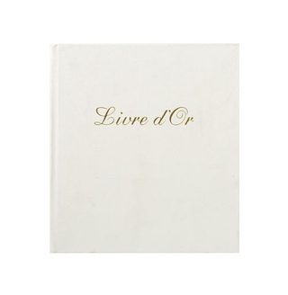 Livre d'or Alpille en cuir 140 pages - 26 x 22 cm - Blanc