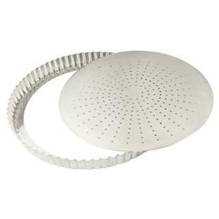 Tourtière cannelée perforée 24 cm - Gobel - Argent - Métal
