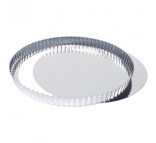 Moule à quiche cannelé à fond amovible Bron 280mm - Inox
