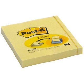 Post It Notes Repositionnables Z-Notes Super Sticky carrées Jaune 76 x 76 mm - Bloc de 100 feuilles