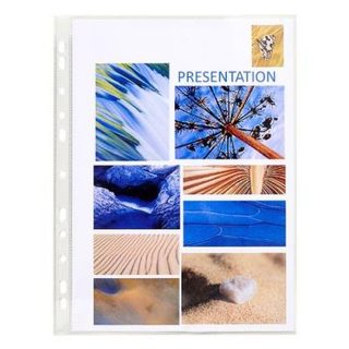 Etui carton de 100 pochettes perforees - pvc lisse exacompta 3194e