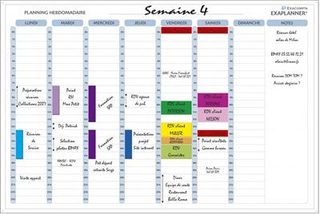 Planning Exacompta Exaplanner Magnétique Hebdomadaire 7 jours Français