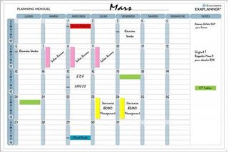 Planning Exacompta Exaplanner Magnétique Mensuel Français