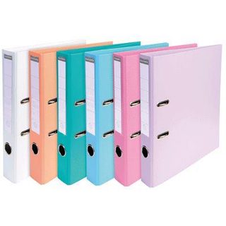 Classeur à levier Exacompta format A4 maxi (interieur/exterieur) - Dos 50 mm - Couleurs pastel assorties - Carton de 10