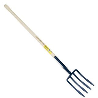 PERRIN - Fourche à bêcher à soie 4 dents spatulée manche pomme