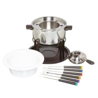 KITCHEN CRAFT SERVICE À FONDUE AVEC 6 FOURCHETTES BOLS EN CÉRAMIQUE ET ACIER INOXYDABLE