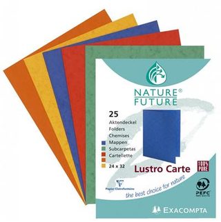 Chemise Exacompta - Paquet de 25 chemises Lustro-Carte 225g Couleurs assorties
