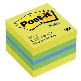 Post-it - Mini-cube de 400 feuilles 51x51mm Citron