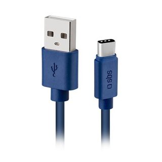 Câble Polo USB C USB A SBS pour smartphones et tablettes Bleu