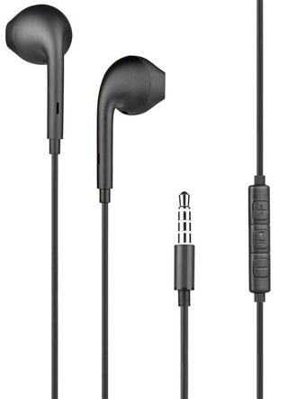 Ecouteurs intra-auriculaires filaires Jack 3.5mm BigBen Connected avec Télécommande et Micro Bouton Noir