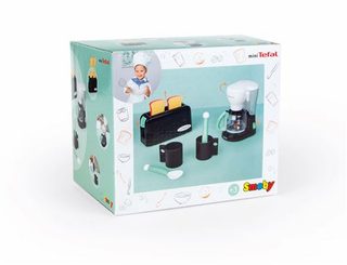 Smoby Set petit déjeuner Tefal - Grille pain + cafetière + tasses et cuillères - Dés 3 ans