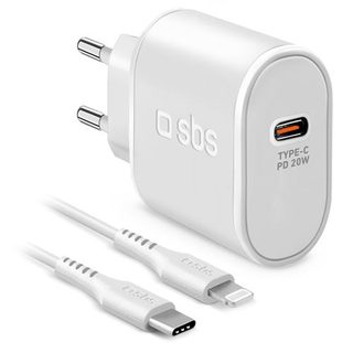 Chargeur secteur complet rapide 20W Avec cable USB type C vers Lightning MFI- SBS