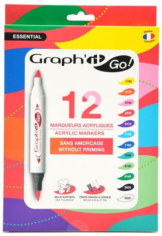 Graph It Set De Marqueurs Acryliques Essential 12 Couleurs Go!