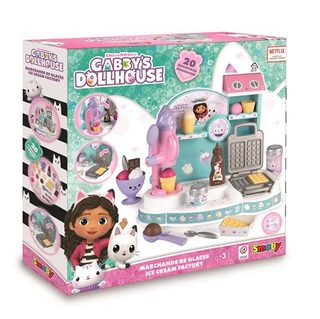 Smoby Gabby et la Maison Magique - Marchande de glaces - 20 Accessoires - Fabriqué en France