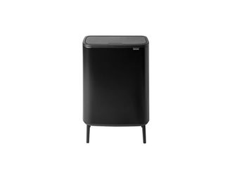 Brabantia Poubelle de tri 2 compartiments Bo Touch Bin Hi 60 L noir mat